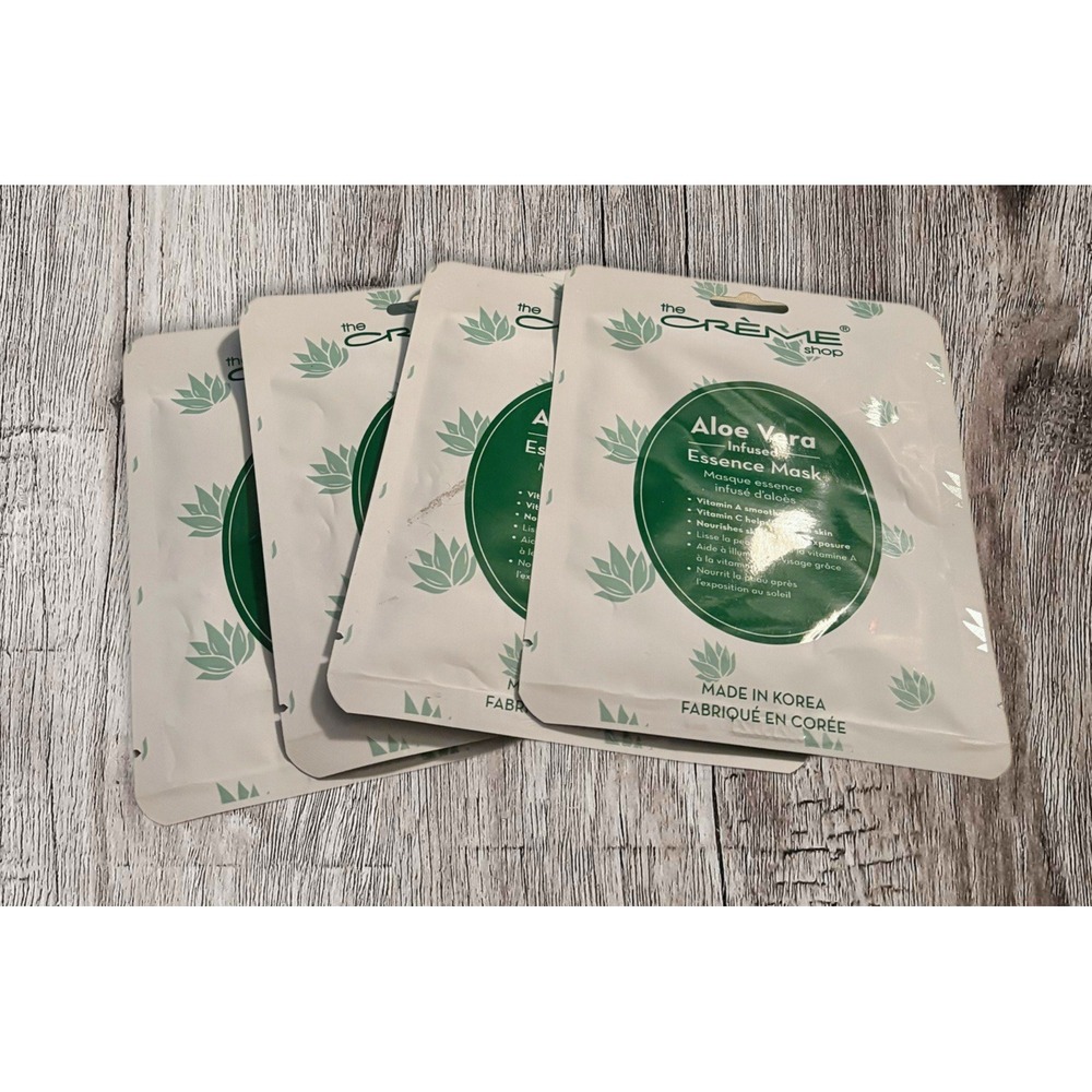 The Creme Shop Aloe Vera Infused Essence Mask - 4 Mask Set NEW